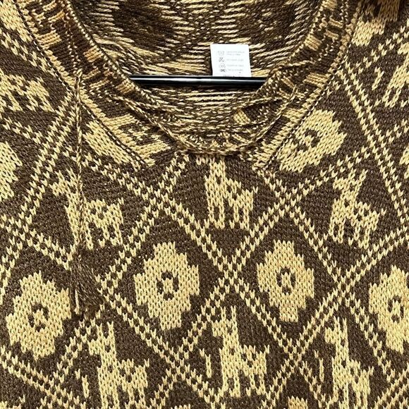 NWOT Peruvian Alpaca Hooded Pullover Tunic Sweater Beige Brown Womens Sz S - Picture 5 of 6